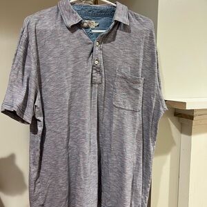 Faherty Casual Mens polo Shirt in Gray and Blue size XL